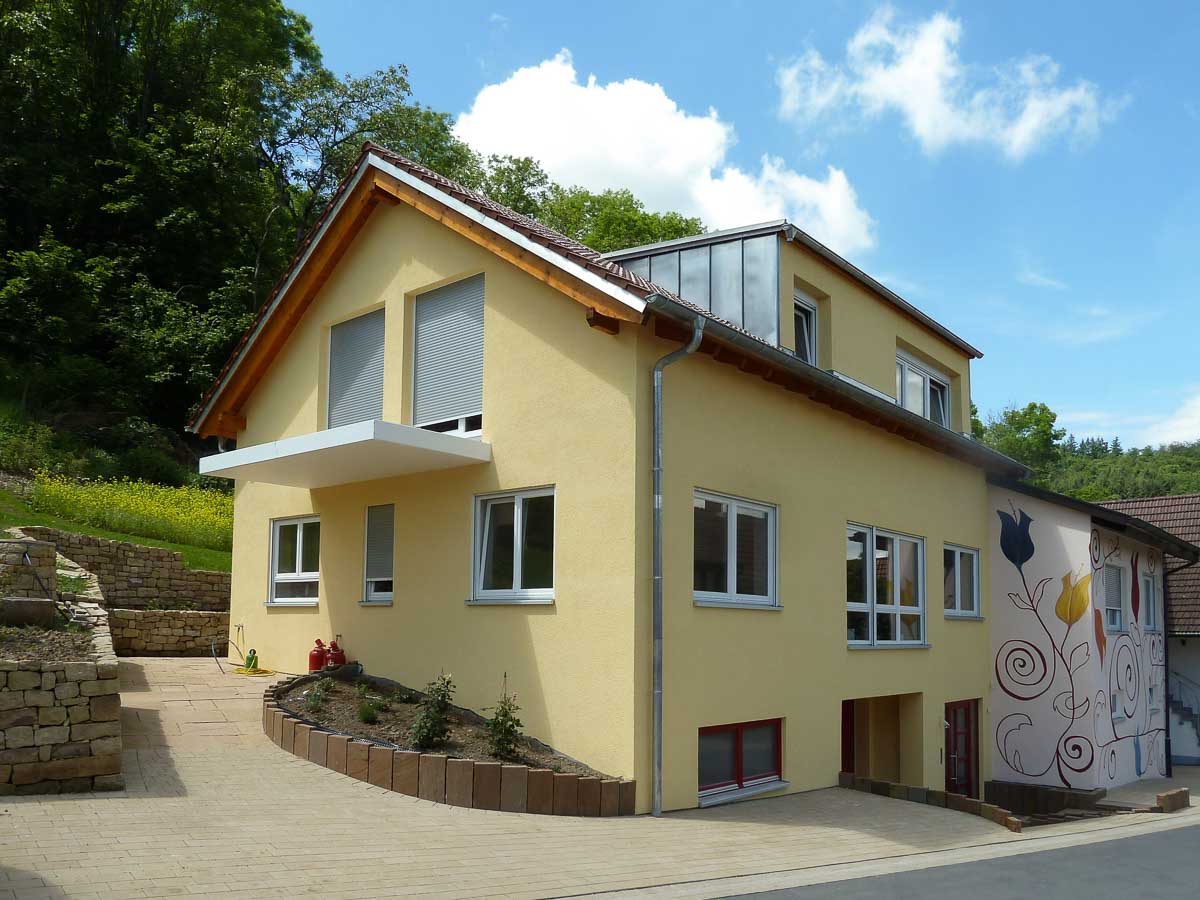 Haus mit Mineralputz und Mineralfarbe nahe Heilbronn