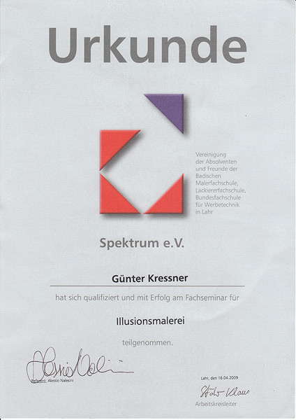 Urkunde Illusionsmalerei