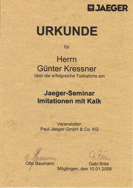 Urkunde Imitation mit Kalk